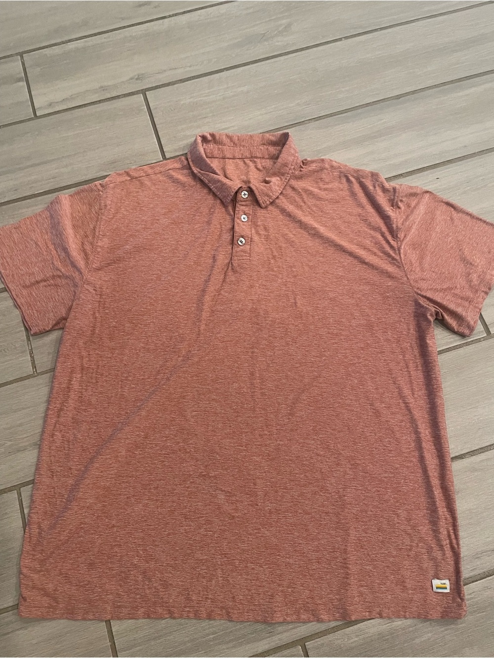 Vuori Heathered Rust-Red Polo
